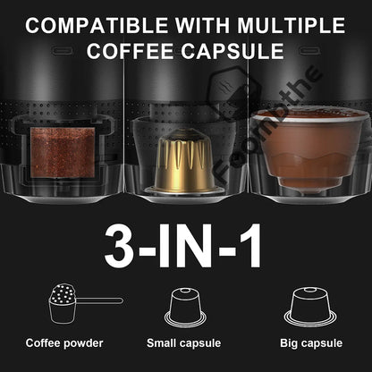 Portable Electric Espresso Coffee Maker – 3-in-1 for Car, Home & Travel