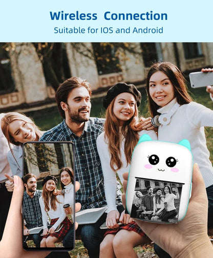 Portable 58mm Bluetooth Thermal Printer for Photo & Label (Android/iOS)