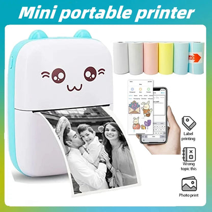 Portable 58mm Bluetooth Thermal Printer for Photo & Label (Android/iOS)