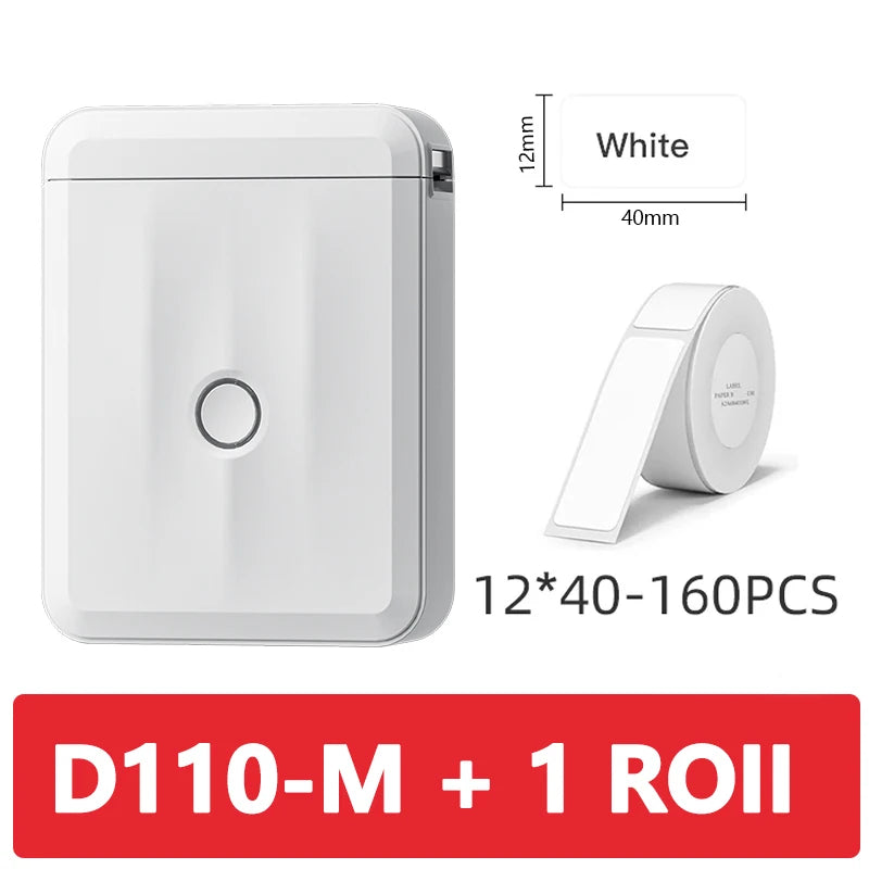 Niimbot D110 Mini Portable Thermal Label Printer - Inkless, Self-Adhesive