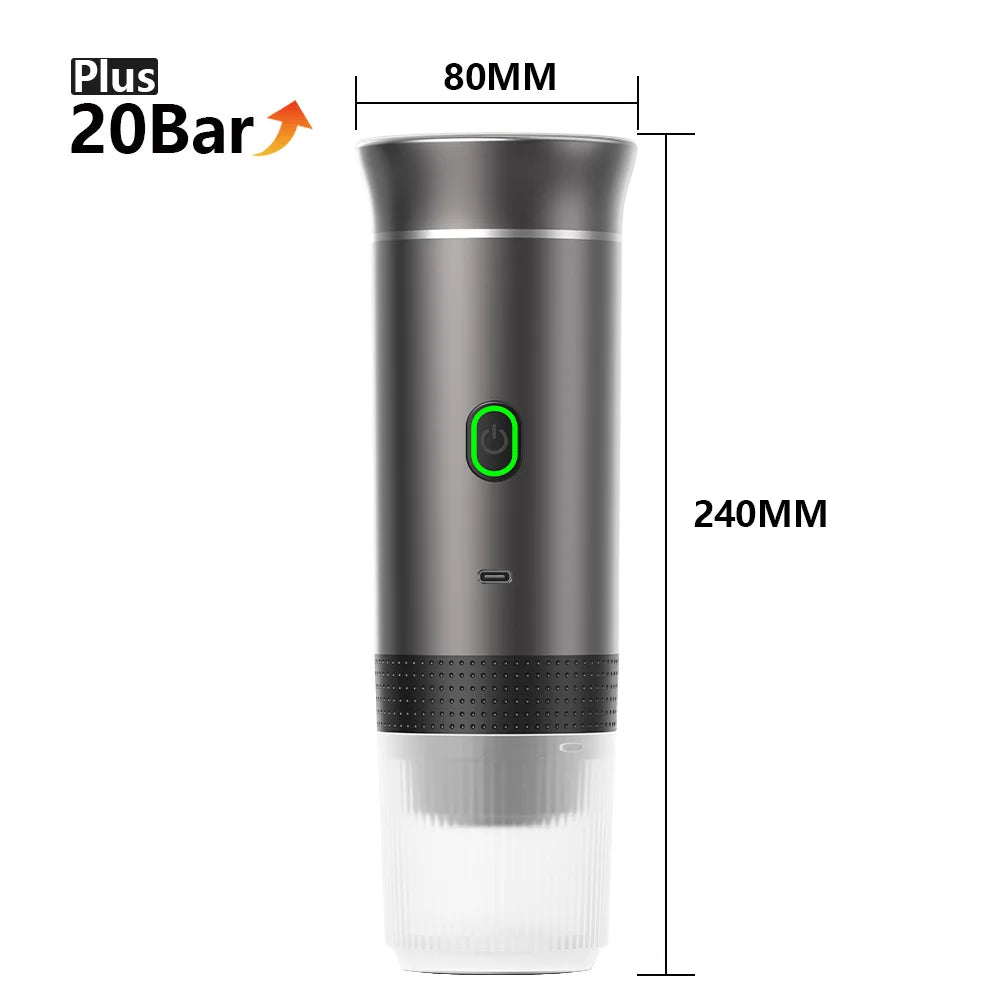 Portable Electric Espresso Coffee Maker – 3-in-1 for Car, Home & Travel