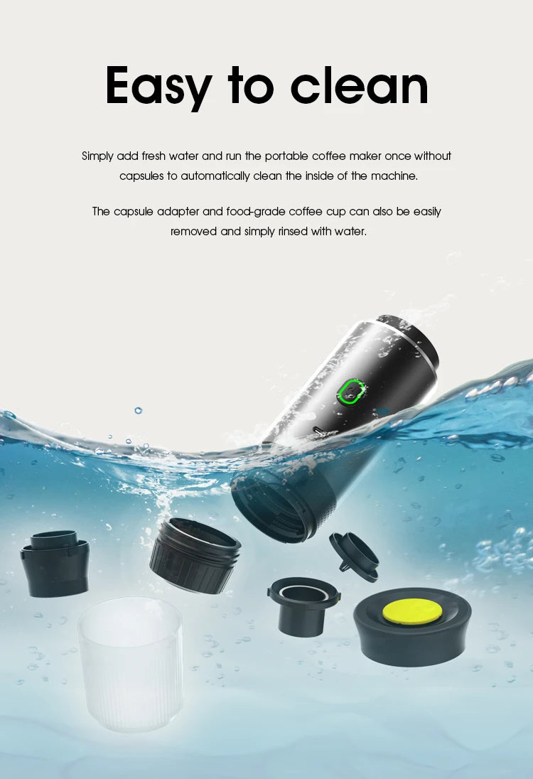 Portable Electric Espresso Coffee Maker – 3-in-1 for Car, Home & Travel