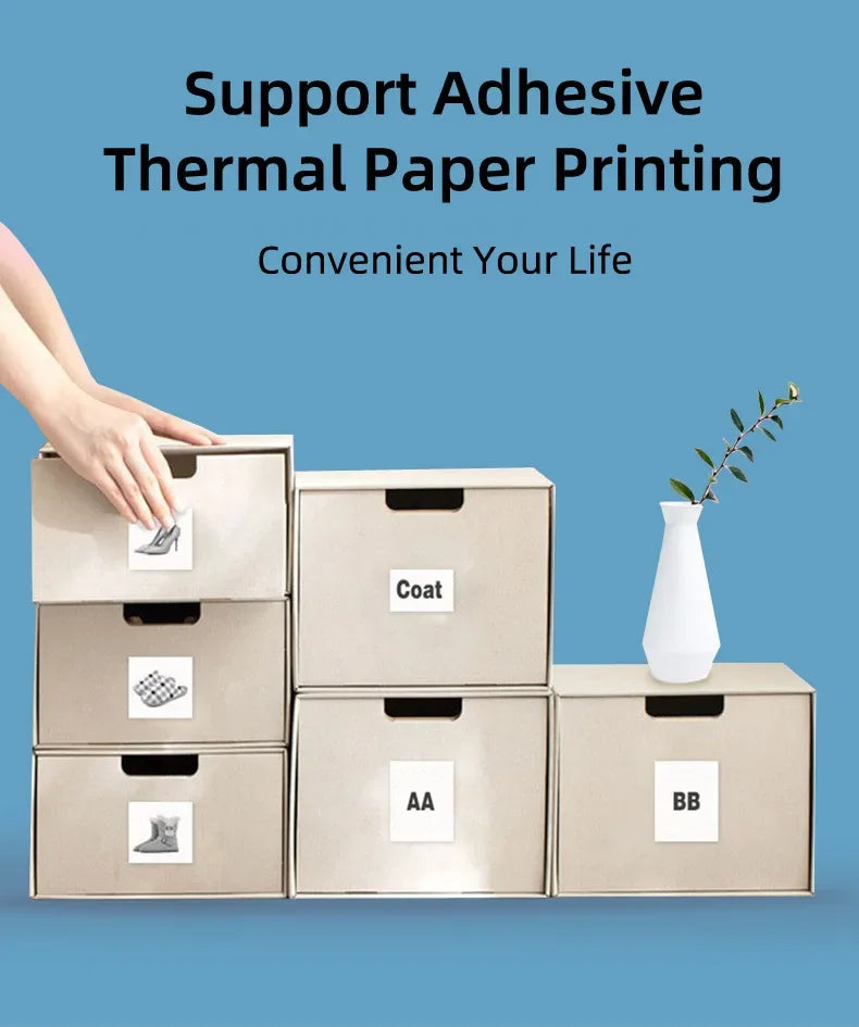 Portable 58mm Bluetooth Thermal Printer for Photo & Label (Android/iOS)