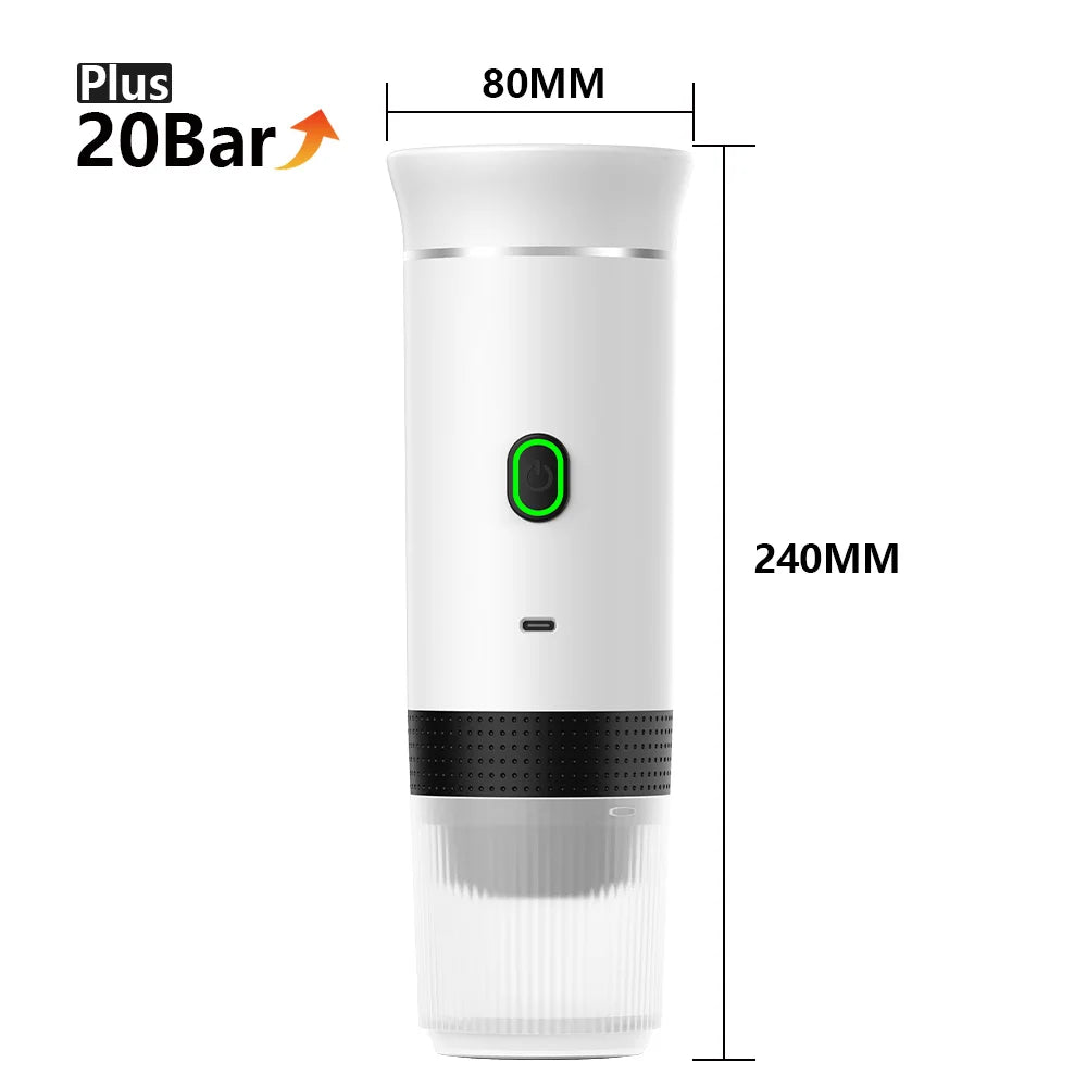 Portable Electric Espresso Coffee Maker – 3-in-1 for Car, Home & Travel