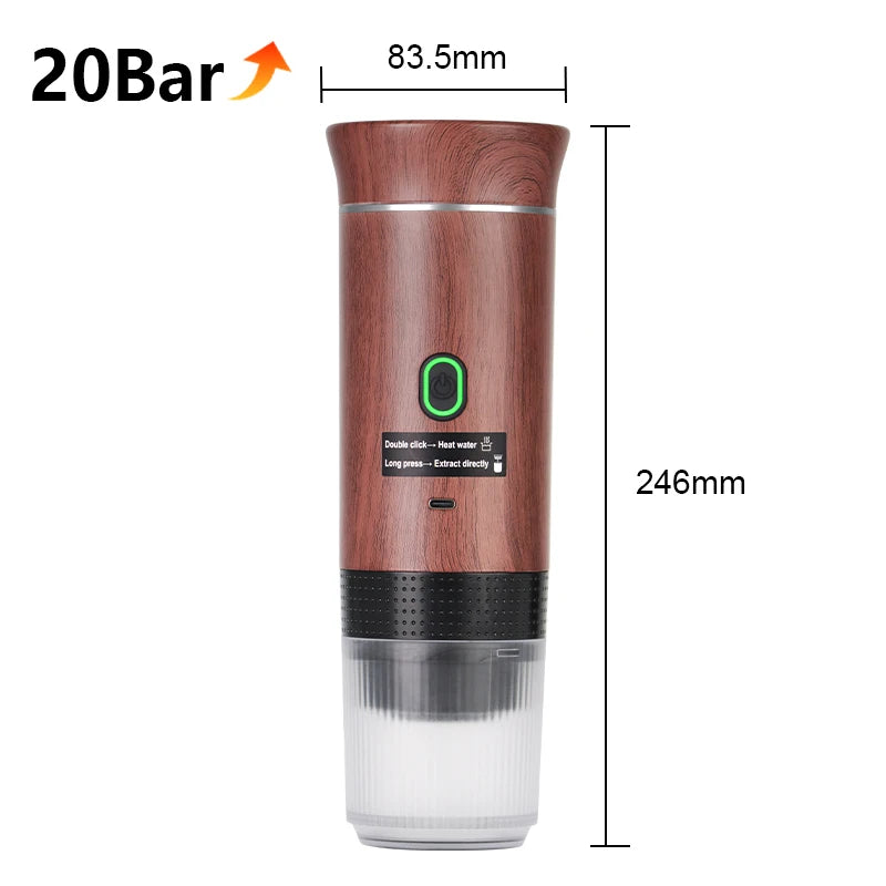 Portable Electric Espresso Coffee Maker – 3-in-1 for Car, Home & Travel