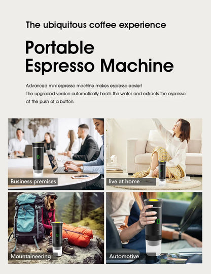 Portable Electric Espresso Coffee Maker – 3-in-1 for Car, Home & Travel