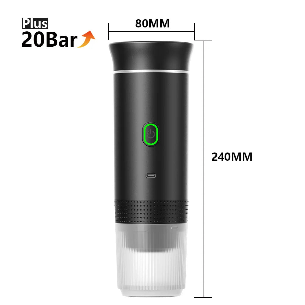 Portable Electric Espresso Coffee Maker – 3-in-1 for Car, Home & Travel