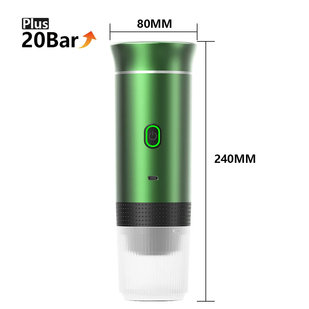 Portable Electric Espresso Coffee Maker – 3-in-1 for Car, Home & Travel